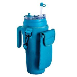 Hydragear 40oz Tumbler w Crossbody Carrier Zip Phone Pocket Straw Lid Handle NEW
